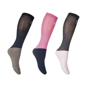HKM – lot de 3 chaussettes rose / navy / grise